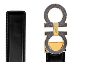 Ferragamo Black Adjustable Gancini Belt In Black