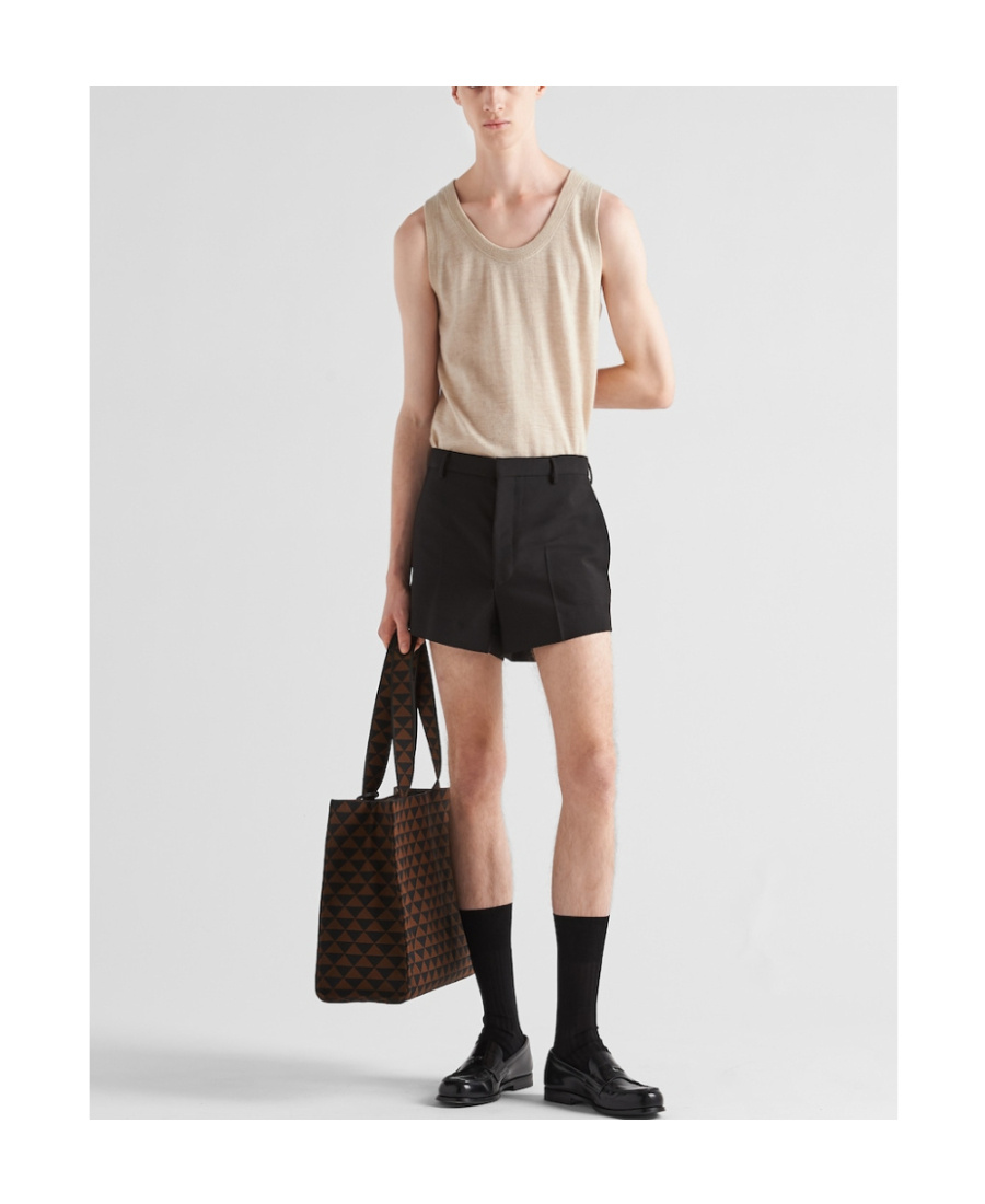Prada Cashmere Knitted Vest In Yellow