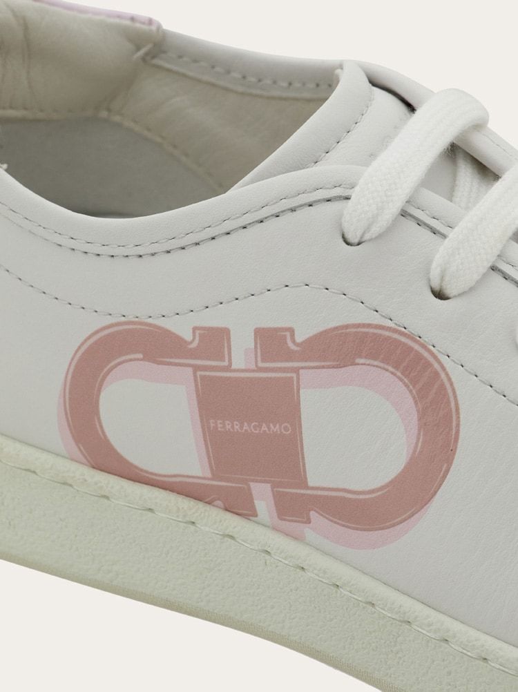 Ferragamo Sneakers In White/pink