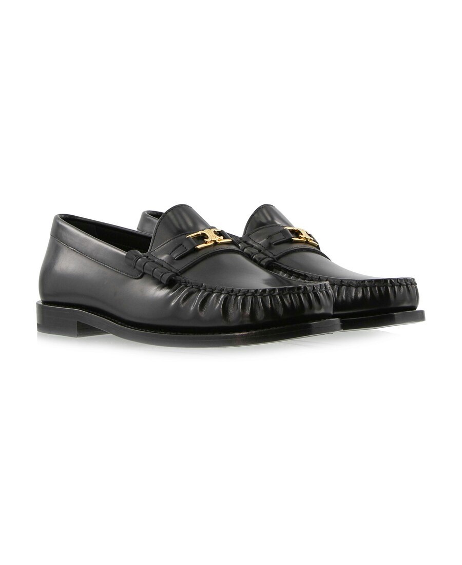 Celine Luco Triomphe Loafer Shoes In Black