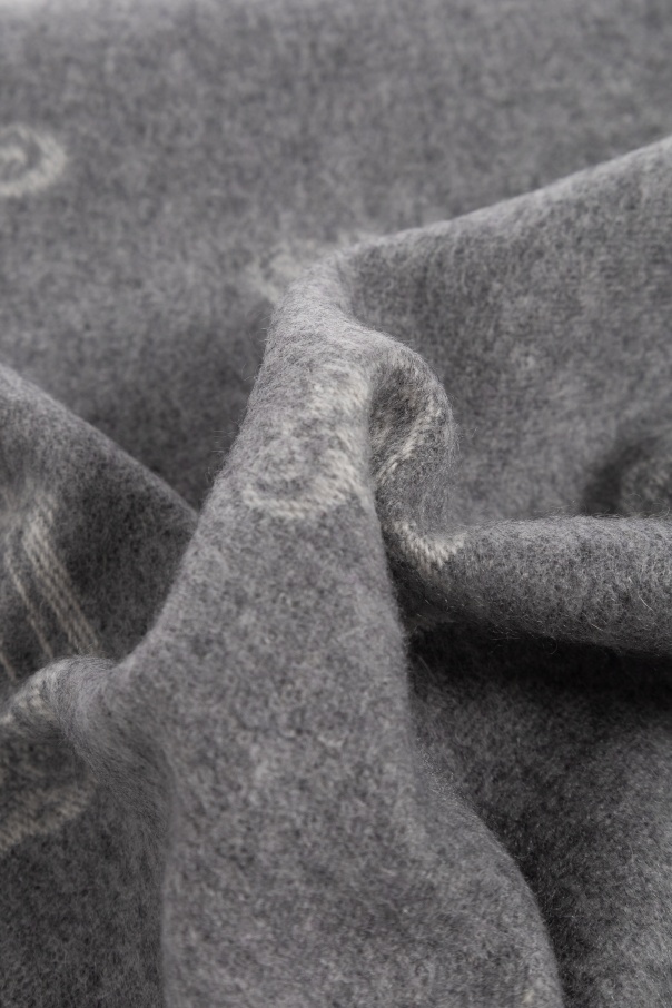 Max Mara Logo Scarf In Gray