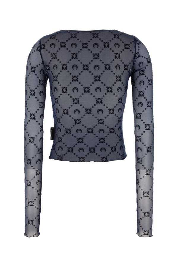 Marine Serre Top With Geometric Pattern And Logo In Gray