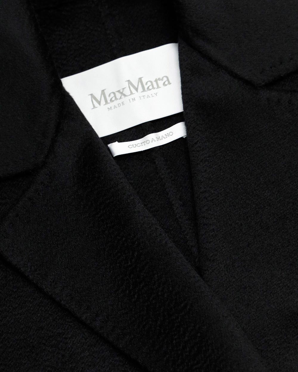 Max Mara Tie A Belt Overcoat In Black