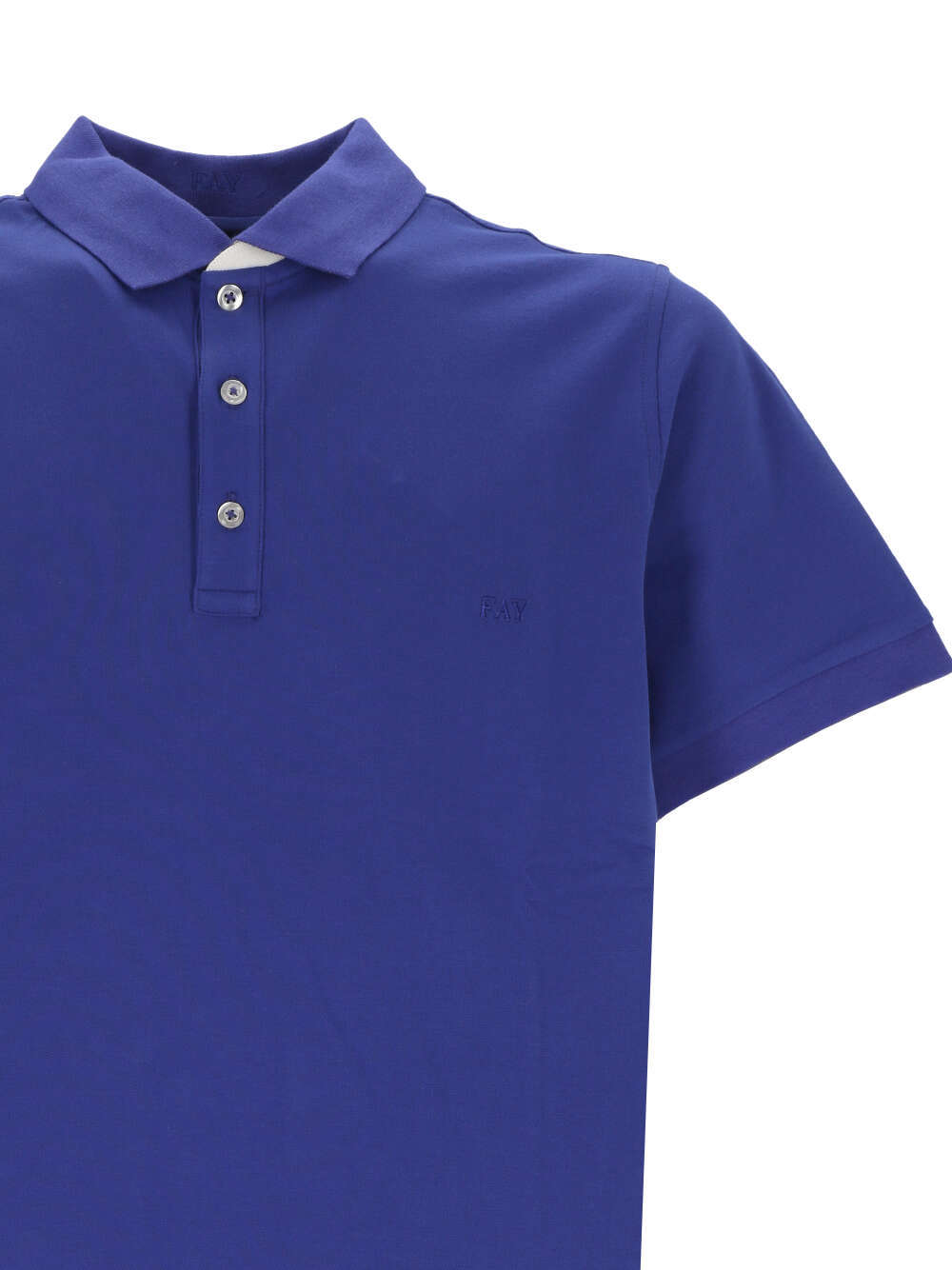 Fay Logo-embroidered Polo Shirt In Blue
