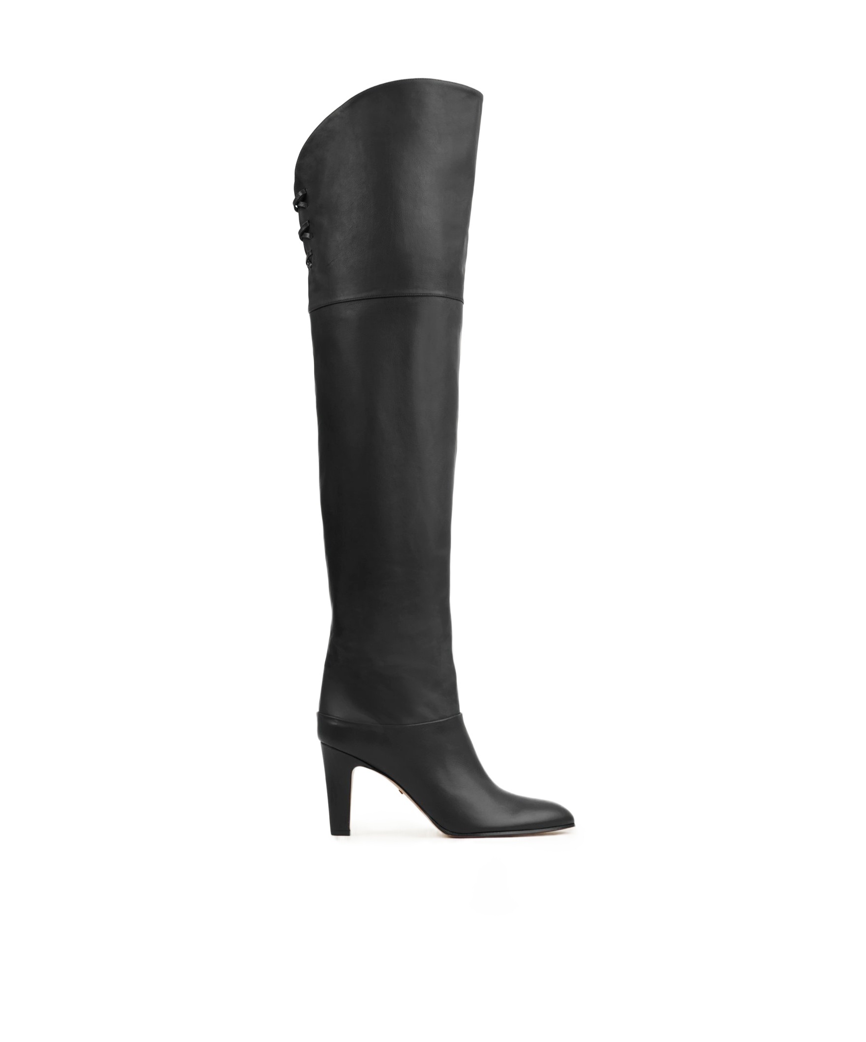 Chloé Knee-high Boots With Pointed Toe And Cone Heel In Black