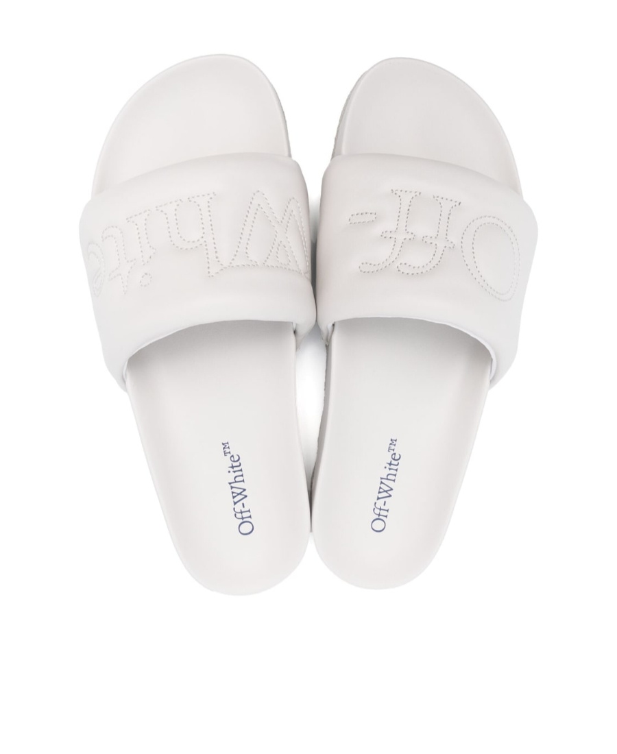 Off-white Bookish Sponge Logo-embroidered Slides In White