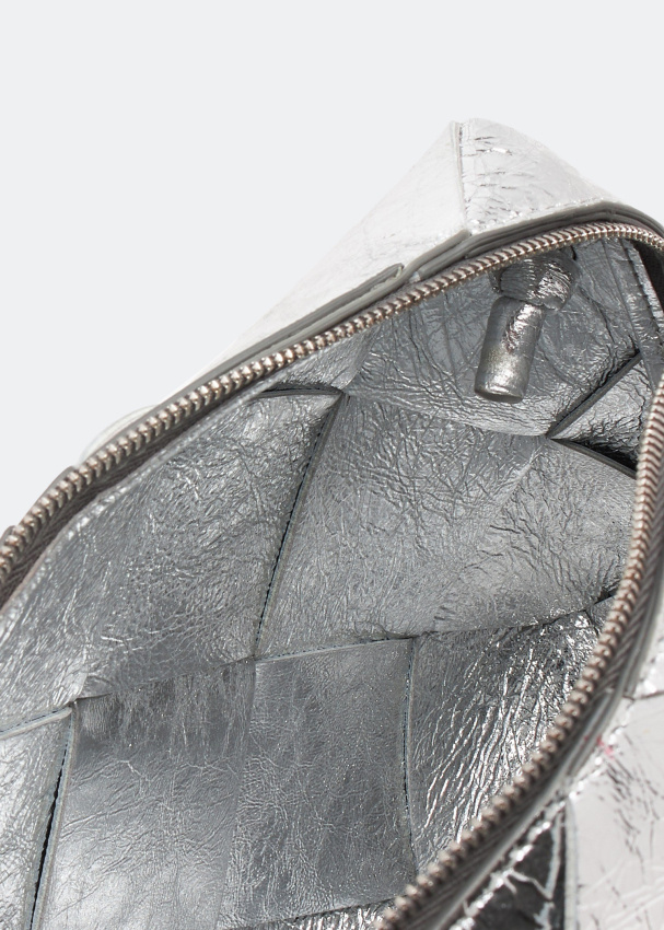 Bottega Veneta Small Cassette Logo Shoulder Bag In White