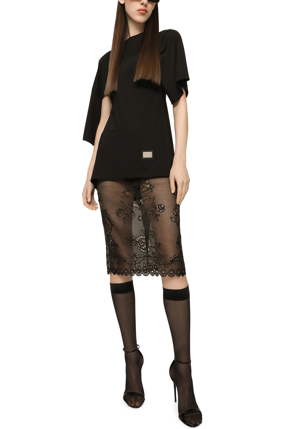 DOLCE & GABBANA ASYMMETRICALLY DESIGNED T-SHIRT