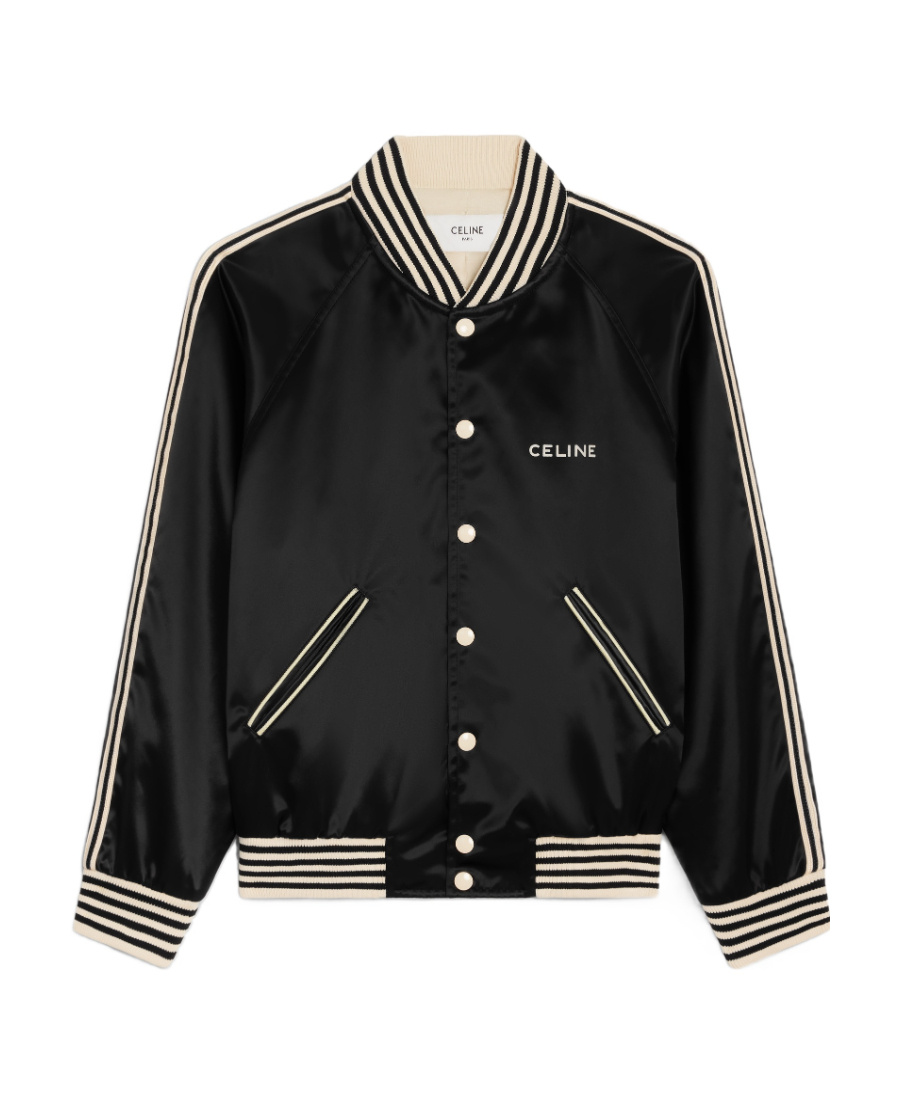 Celine Logo Embroidered Casual Jacket In Black