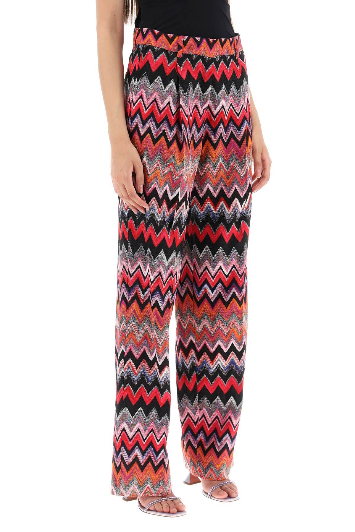Shop Missoni Zigzag Woven Straight-leg Trousers In Multicolor