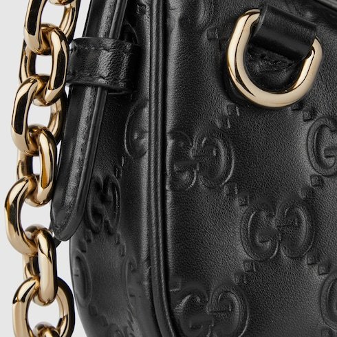 Gucci Gg Emblem Mini Shoulder Bag In Black