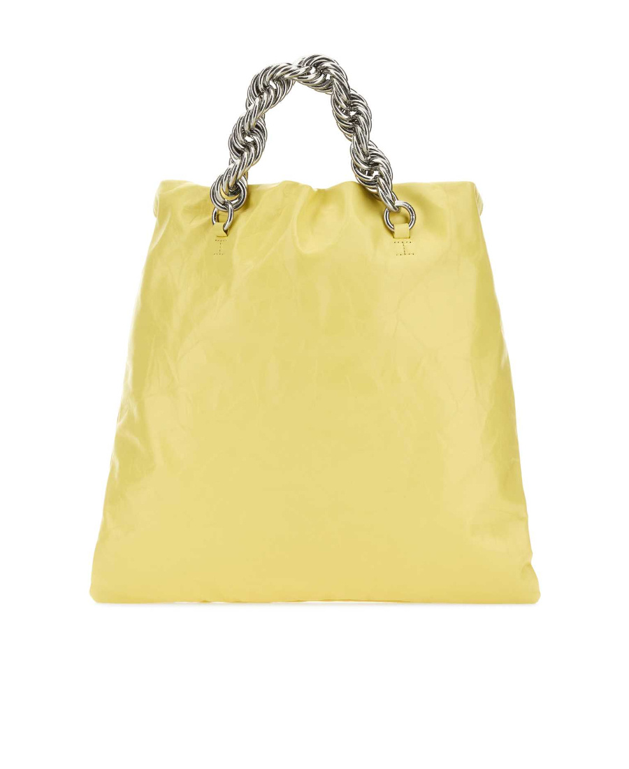 Jil Sander Metallic Top-handle Leather Tote Bag In Yellow