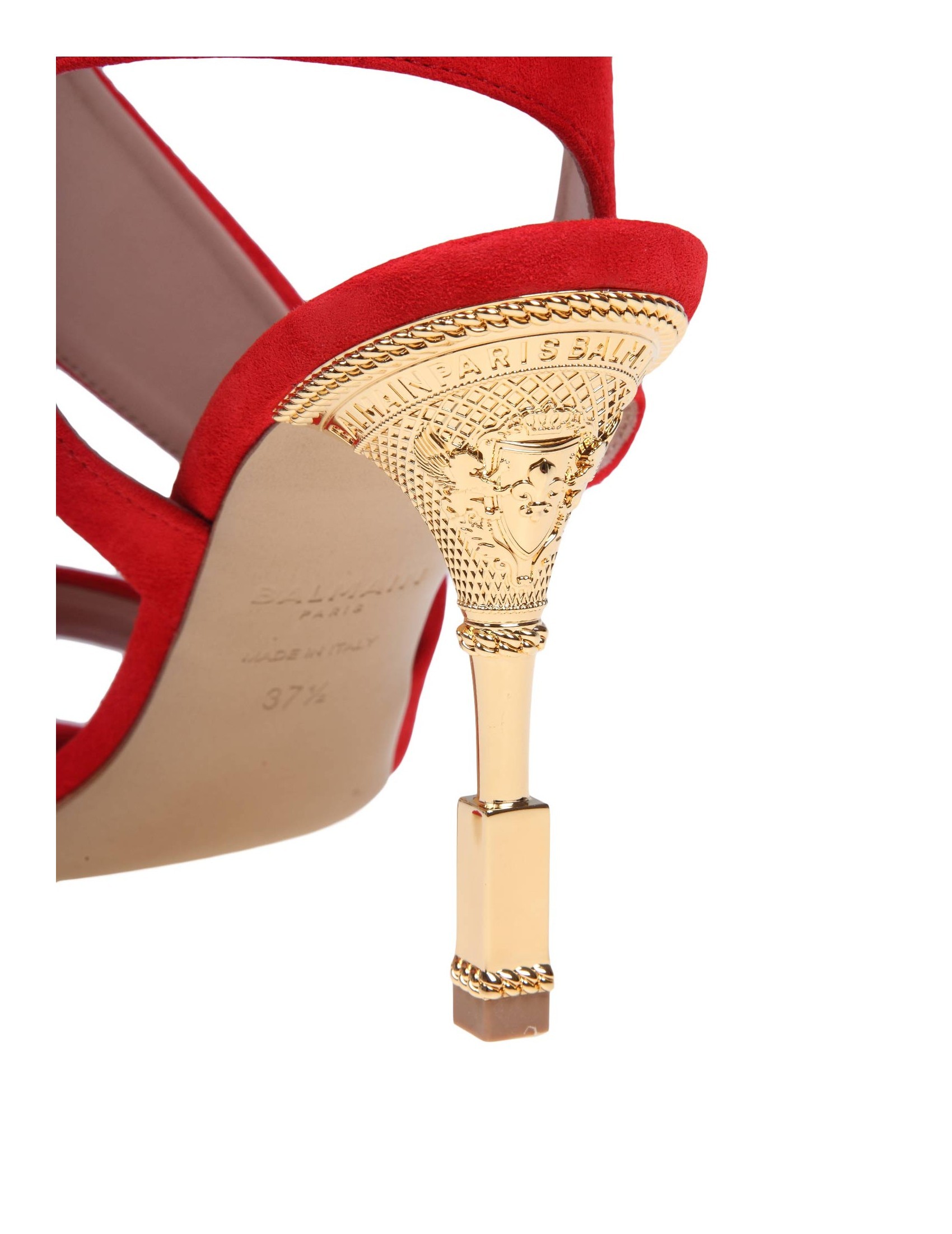 Balmain Moneta Sandals In Red
