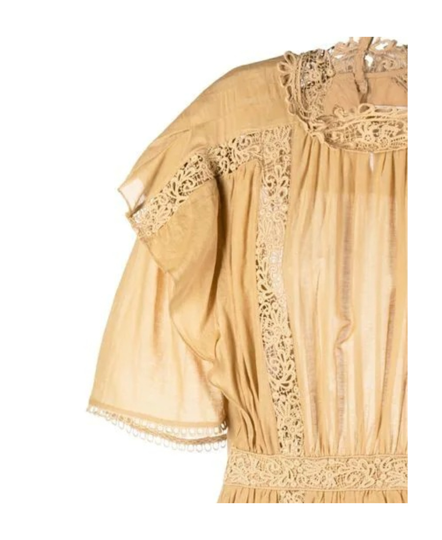 Isabel Marant Étoile Neutral Galina Ruffle Midi Dress In Nude