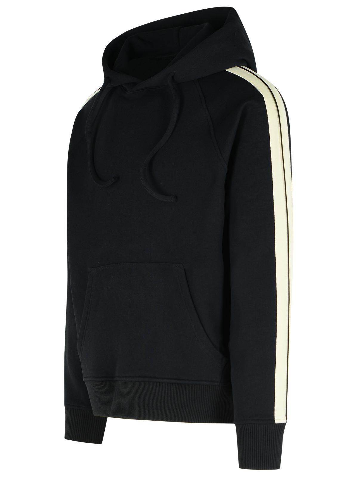 Palm Angels Black Cotton Sweatshirt Men In Black