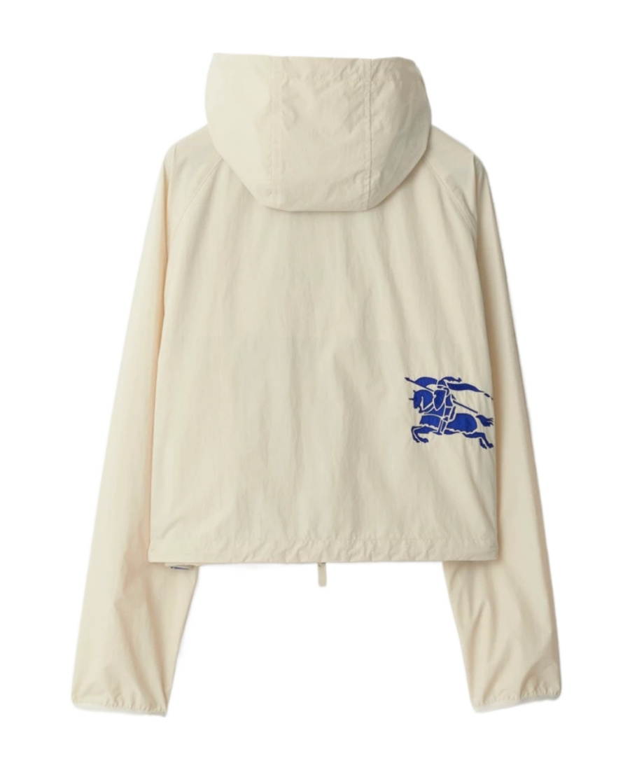 Burberry Equestrian Knight Zip-up Jacket In White