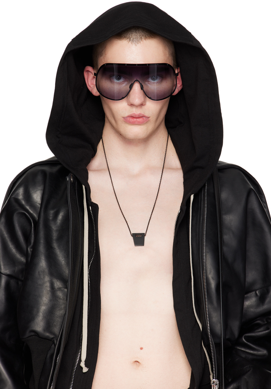 Rick Owens Lobster Buckle Necklace In Black