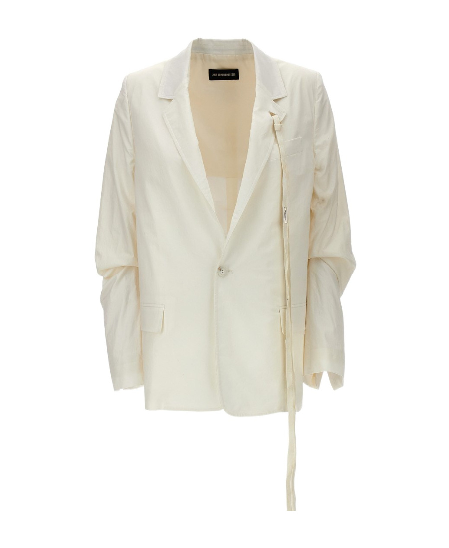 Ann Demeulemeester Renske Single-breasted Suit Jacket In White