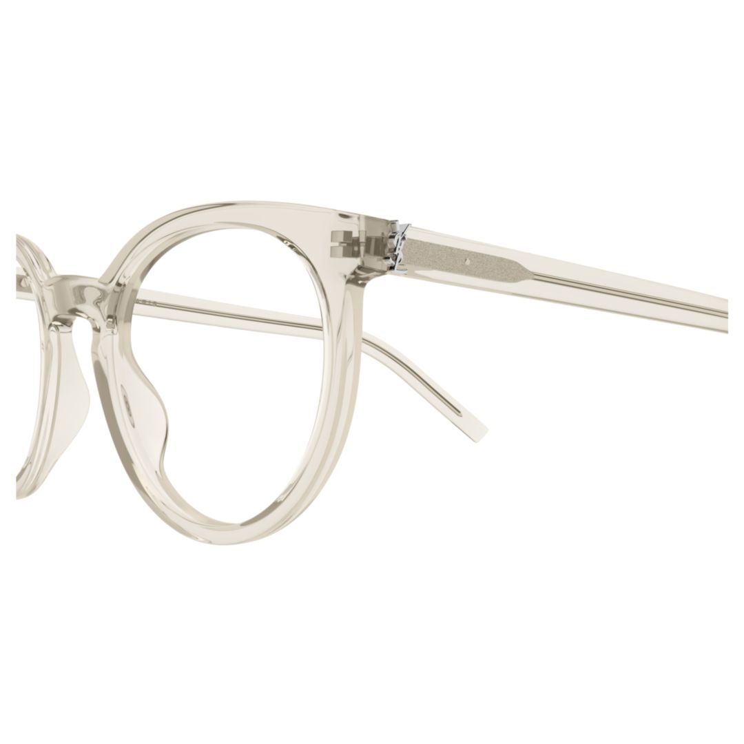 Saint Laurent Round-frame Glasses In Nude
