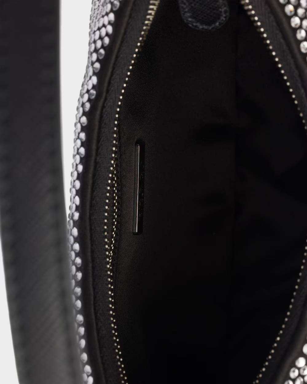 Prada Mini Re-edition 2005 Crystal-embellished Shoulder Bag In Transparent