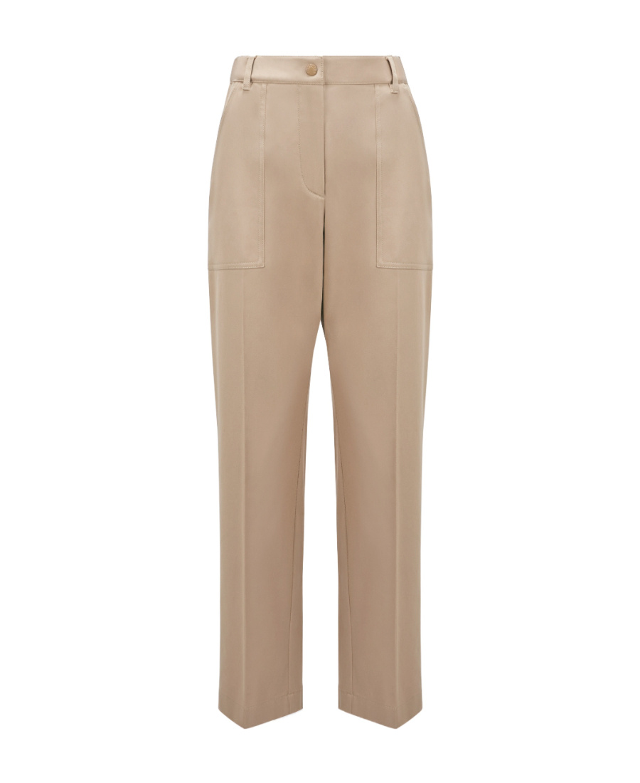 Moncler High-waist Tapered Trousers In Nude
