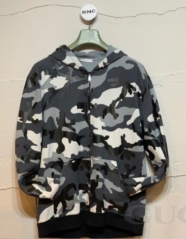 Valentino Camouflage Printed Casual Jacket In Black
