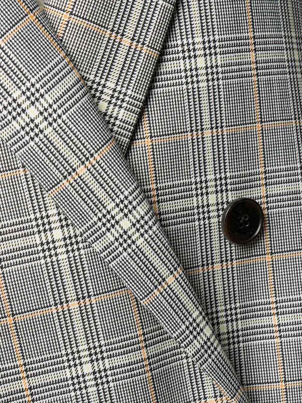 Shop Givenchy Check-pattern Double-breasted Blazer In Gray