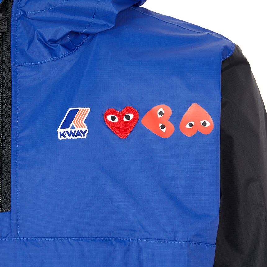 Comme Des Garçons Play X K-way Colour-block Hooded Anorak In Multi
