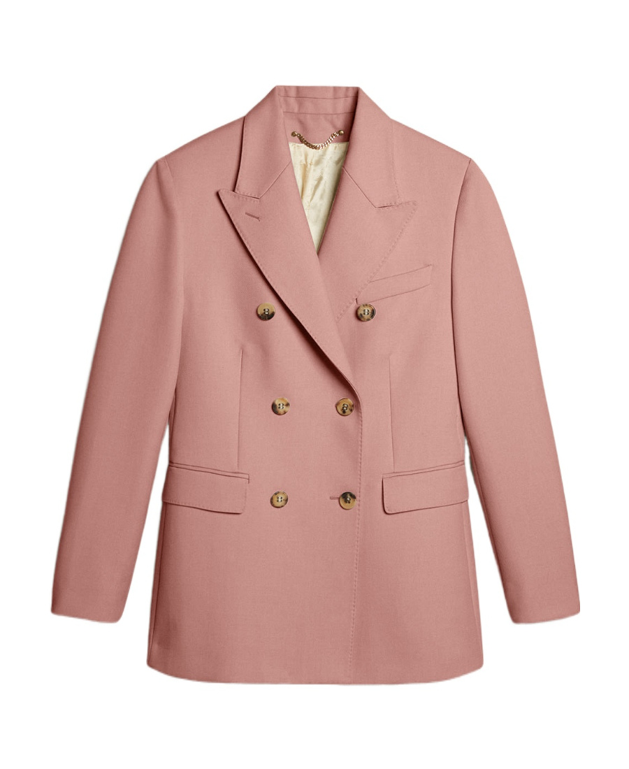 Golden Goose Peak-lapels Double-breasted Blazer In Pink