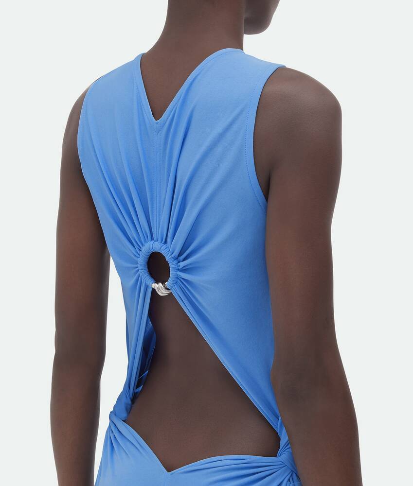 Bottega Veneta Viscose Long Dress In Blue