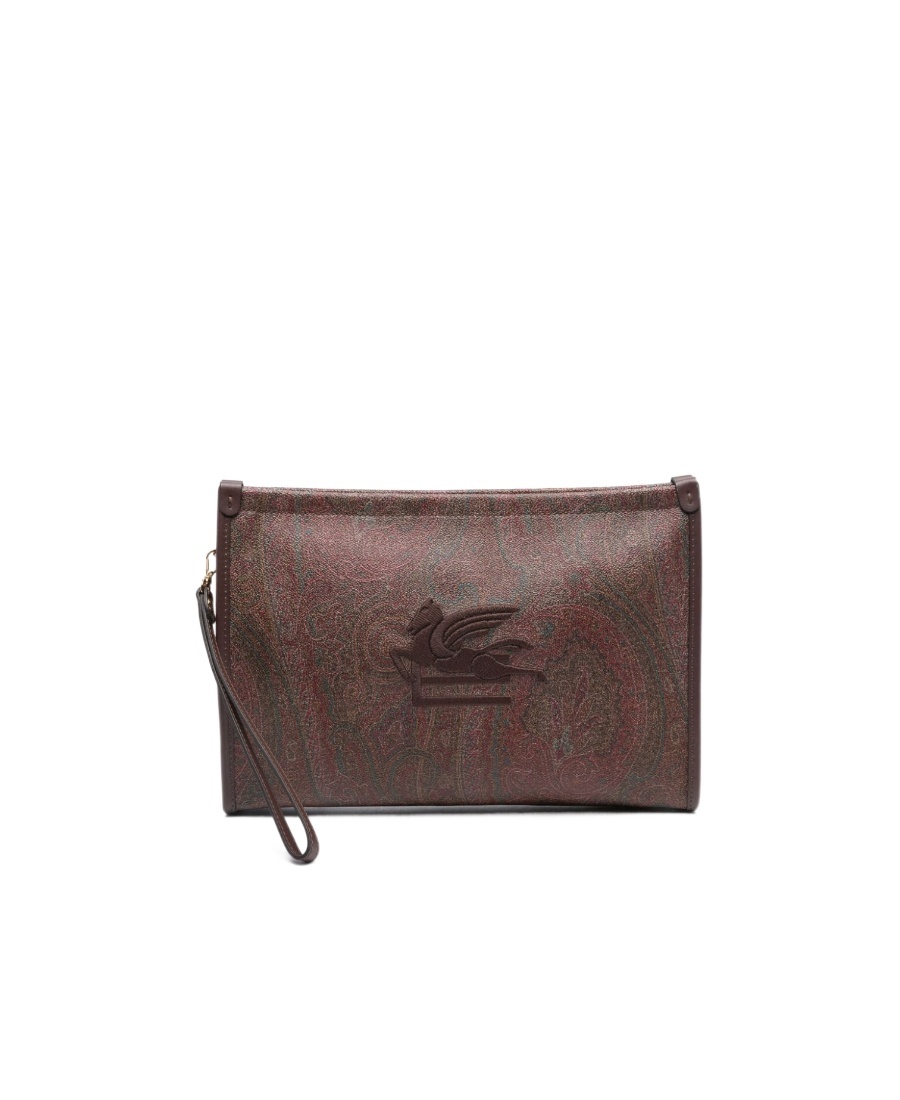 Etro Essential Clutch Bag In Brown