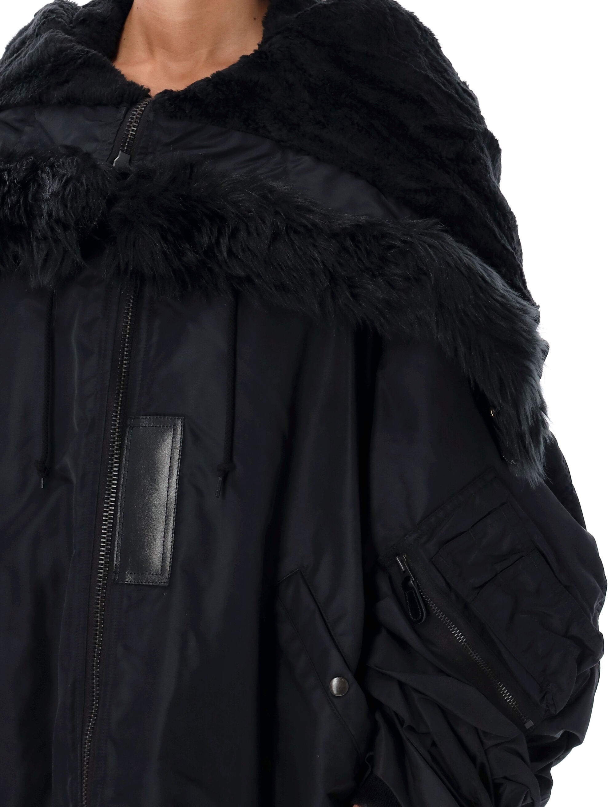 Shop Junya Watanabe Hooded Coat In Black