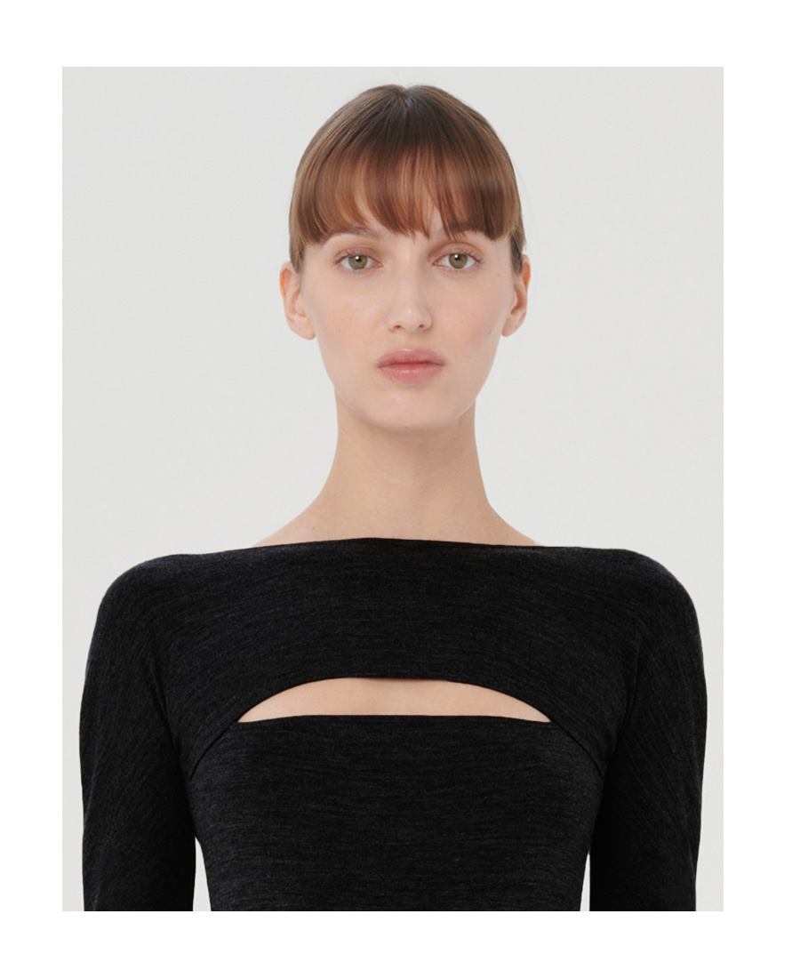 Wolford Cut-out Virgin-wool Top In Black