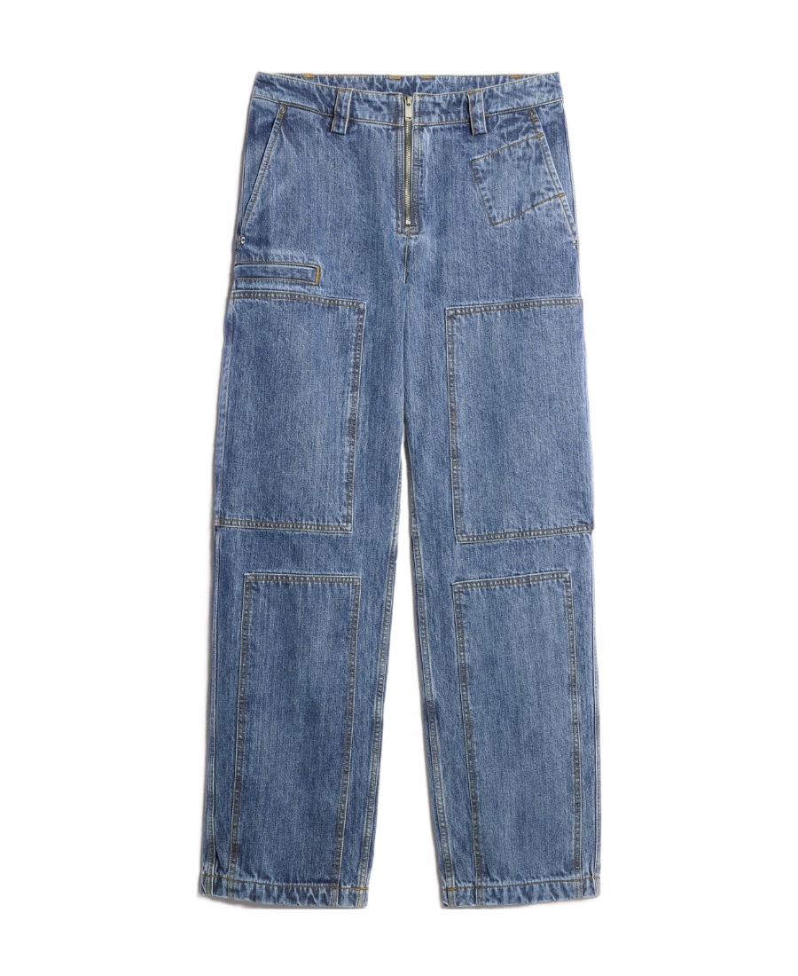 Jacquemus Le De Nimes Cargo Jeans In Blue