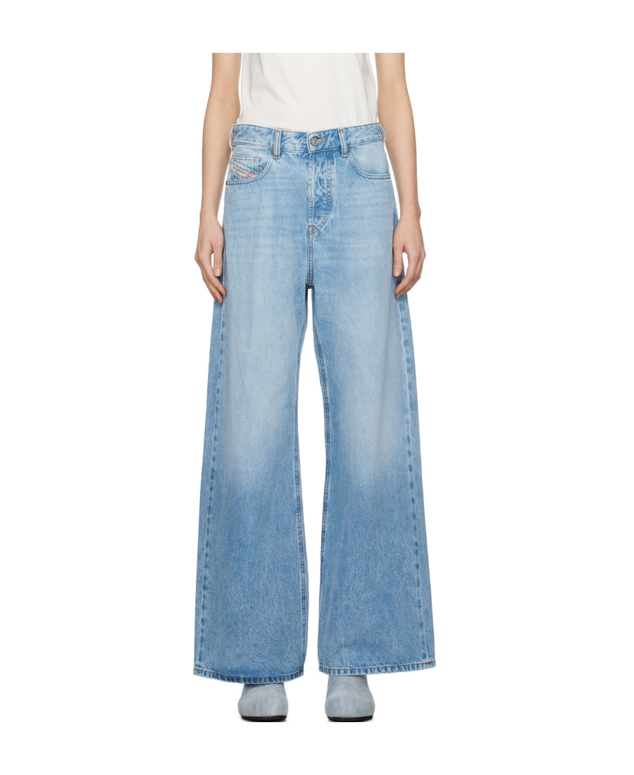 Diesel 1996 D-sire Low-rise Wide-leg Jeans In Blue