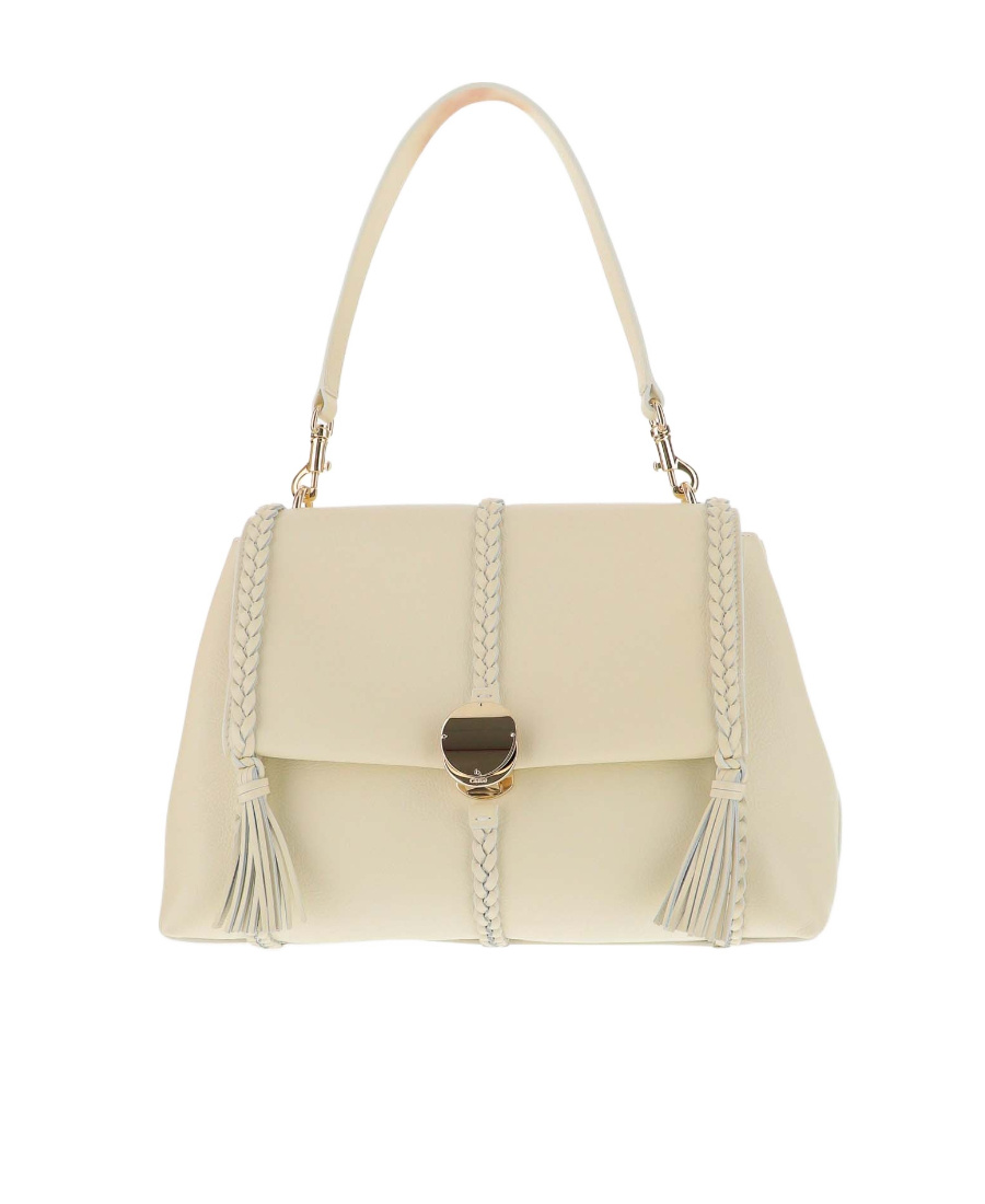 Chloé Penelope Medium Leather Shoulder Bag In Nude