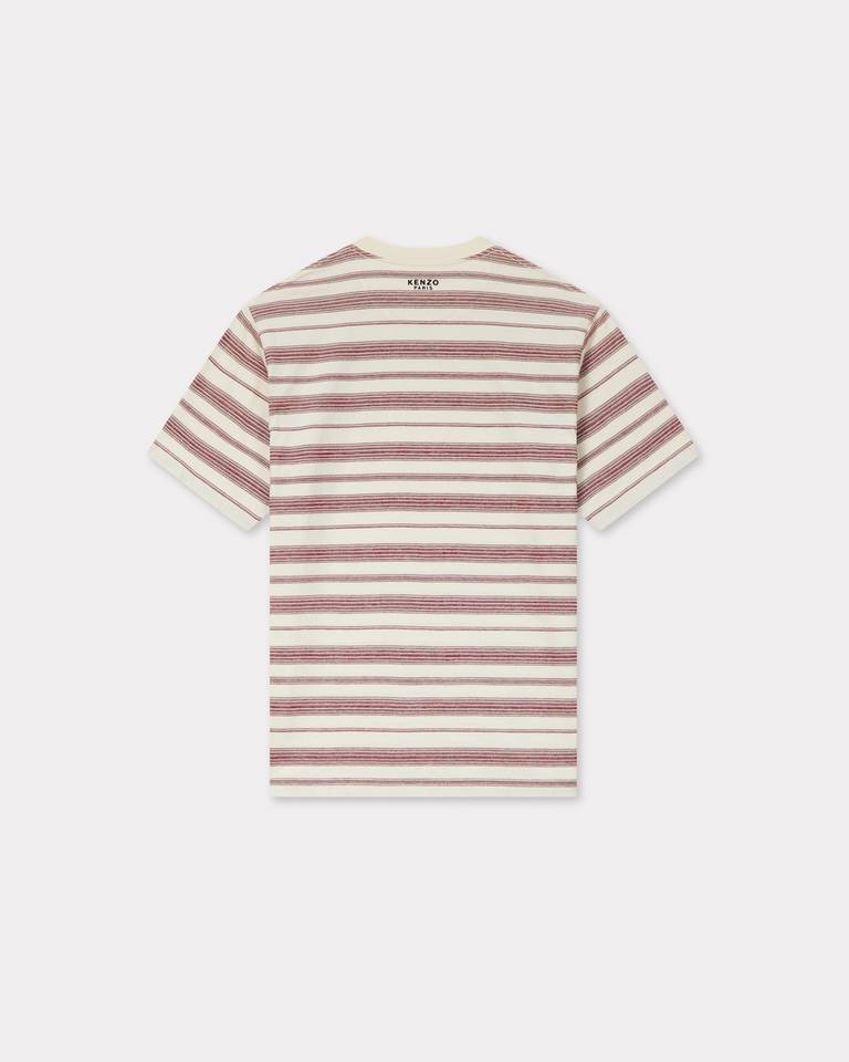 Kenzo 'boke Flower' Striped Embroidered T-shirt In Cotton In Brown