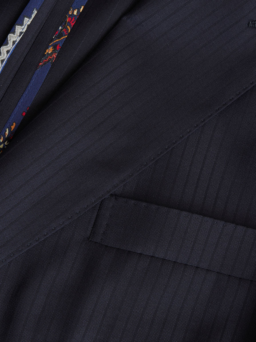 Etro Pinstripe-pattern Double-breasted Blazer In Black