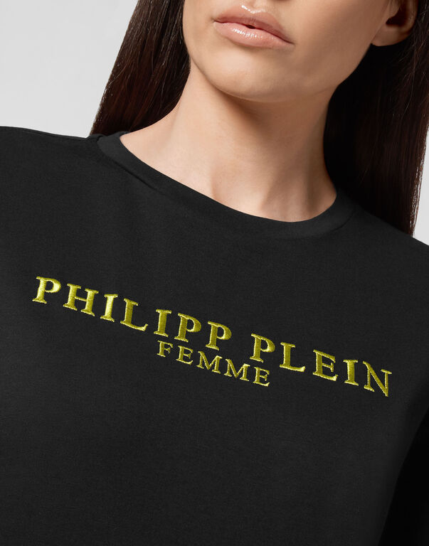 Philipp Plein Logo Details T-shirt Dress In Black
