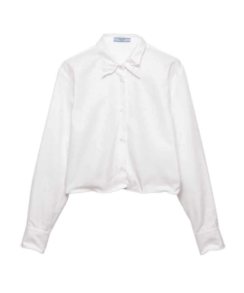 Prada Shapeable Cotton Shirt In White