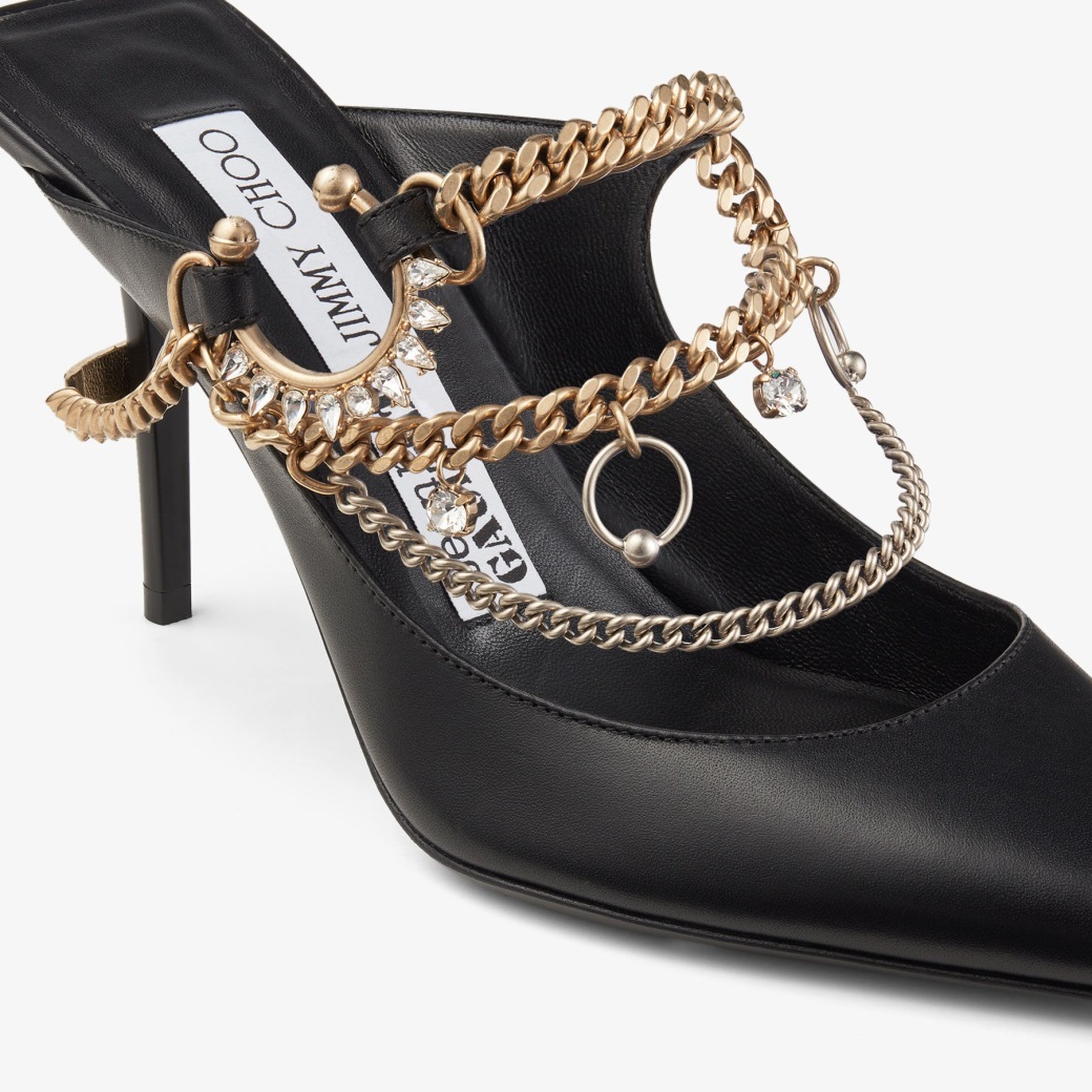 Jimmy Choo X Jean Paul Gaultier Bing Pointed Hallow Heels In Black