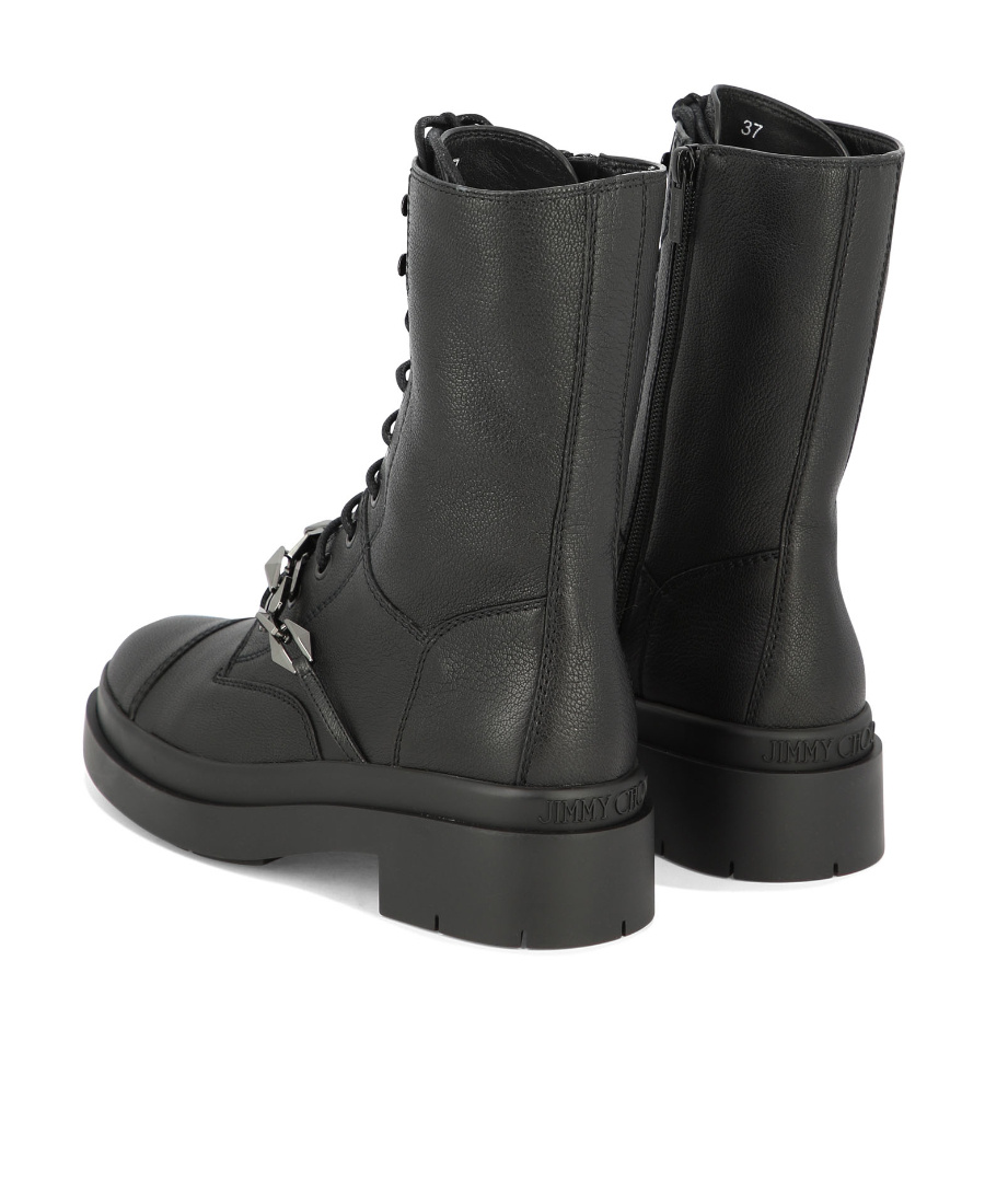 Shop Jimmy Choo Round-head Short Boots In Black