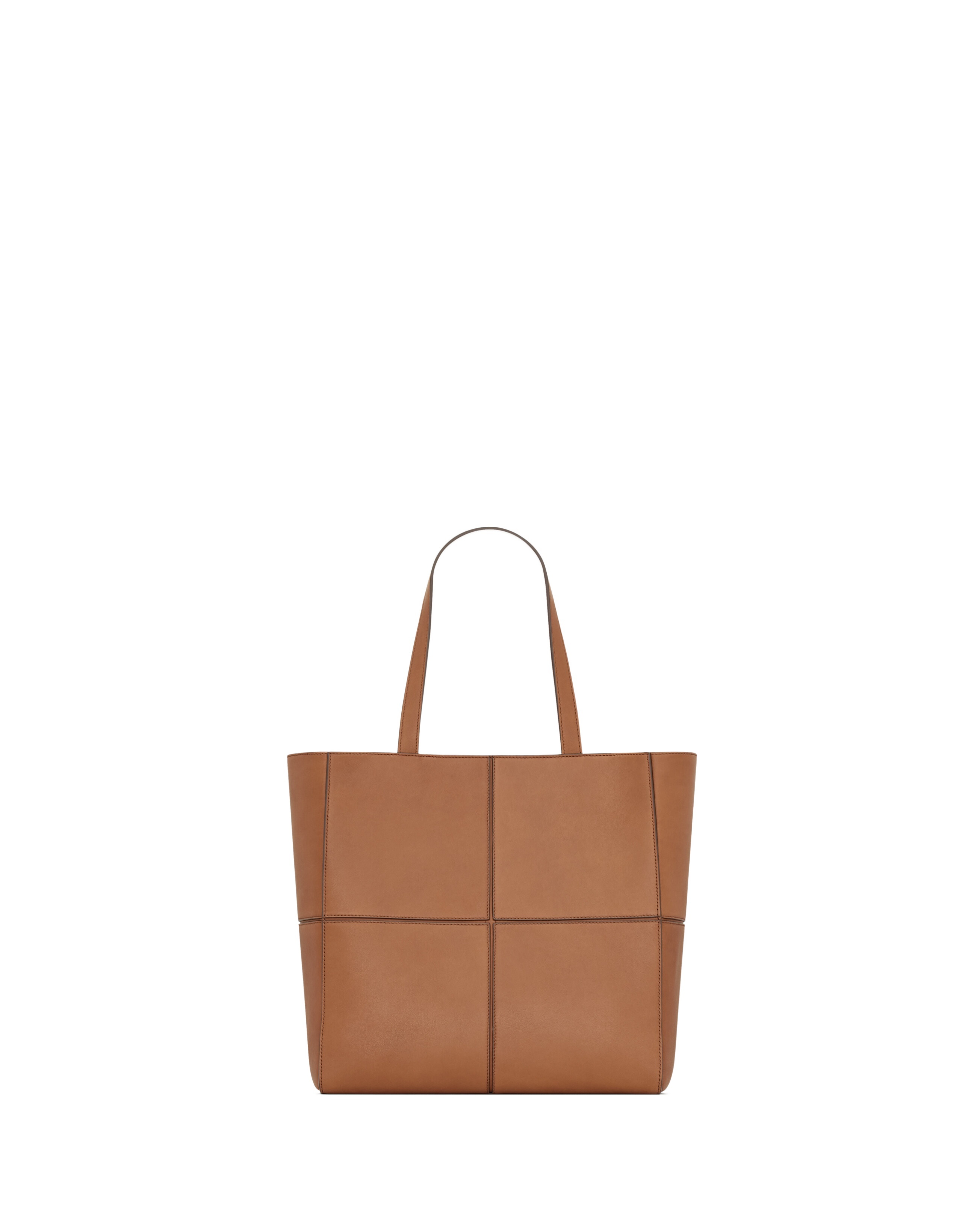 Saint Laurent Paris Small 4 Carre Tote In Leather In Brown