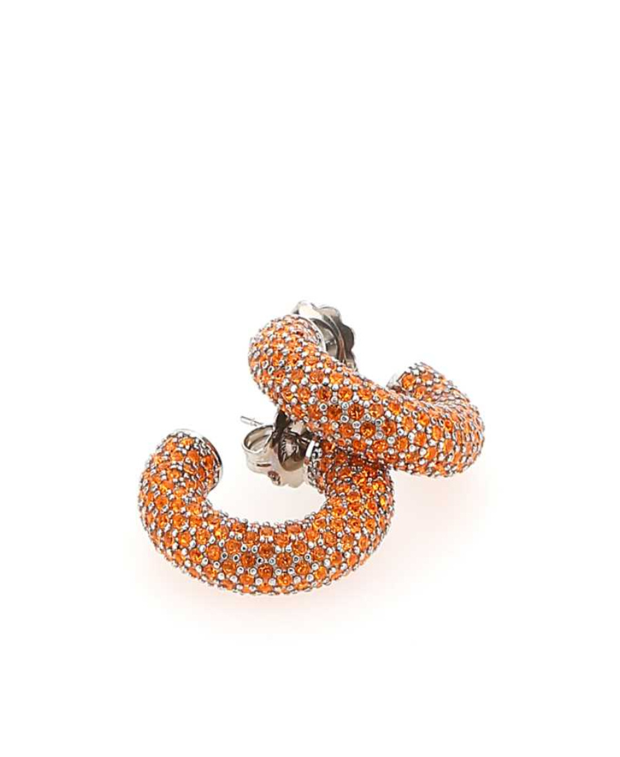 Amina Muaddi Embellished Metal Mini Cameron Earrings In Yellow