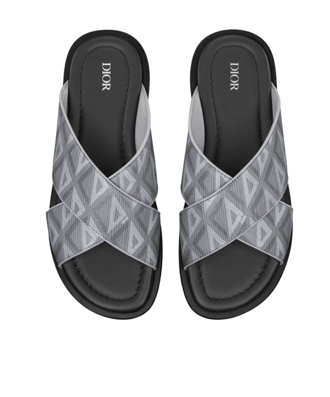 Dior Logo Slippers In Gray