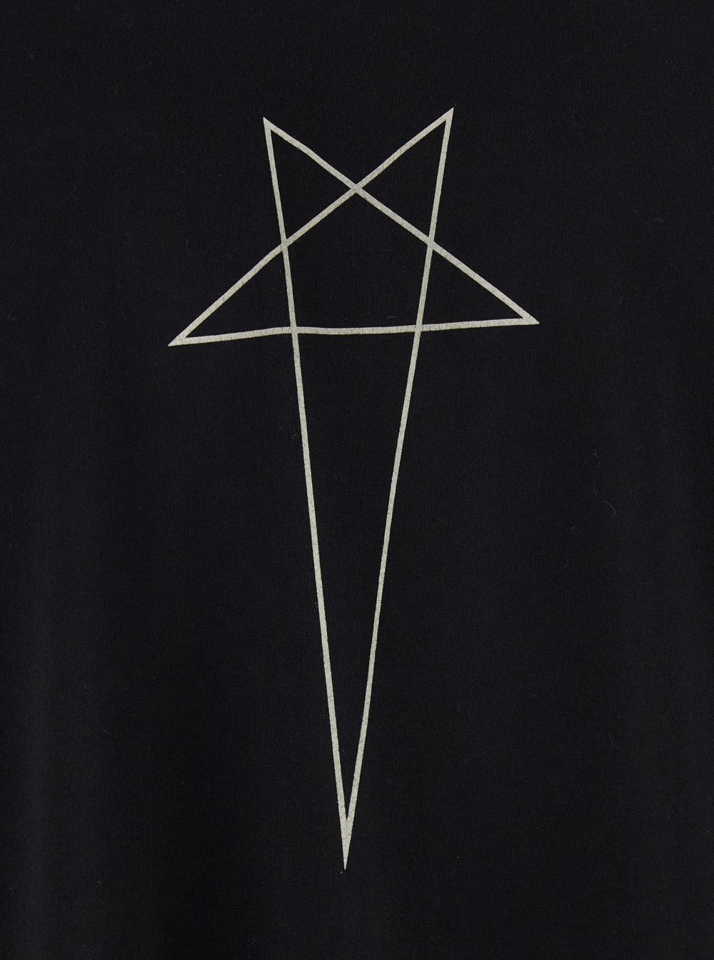 Rick Owens Drkshdw Black Crewneck T-shirt With Logo Print On The Front In Cotton Man In Black