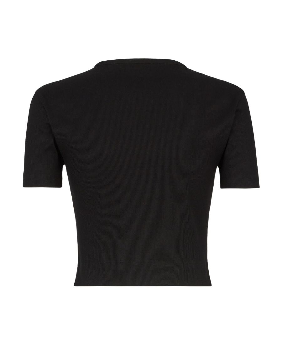 Fendi Women Black Stretch Cotton T-shirt In Black