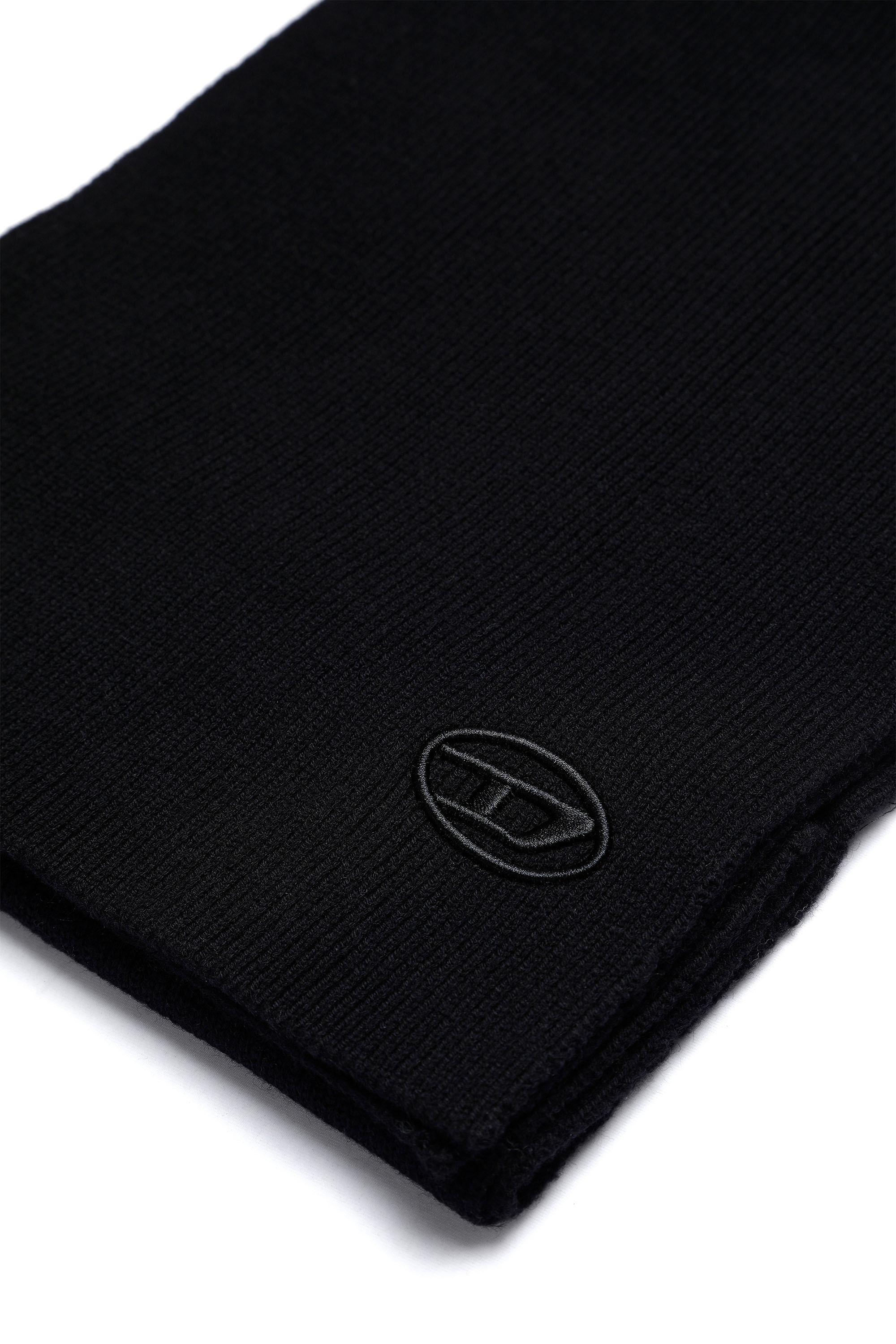 Diesel K-coder Embroidered-logo Scarf In Black