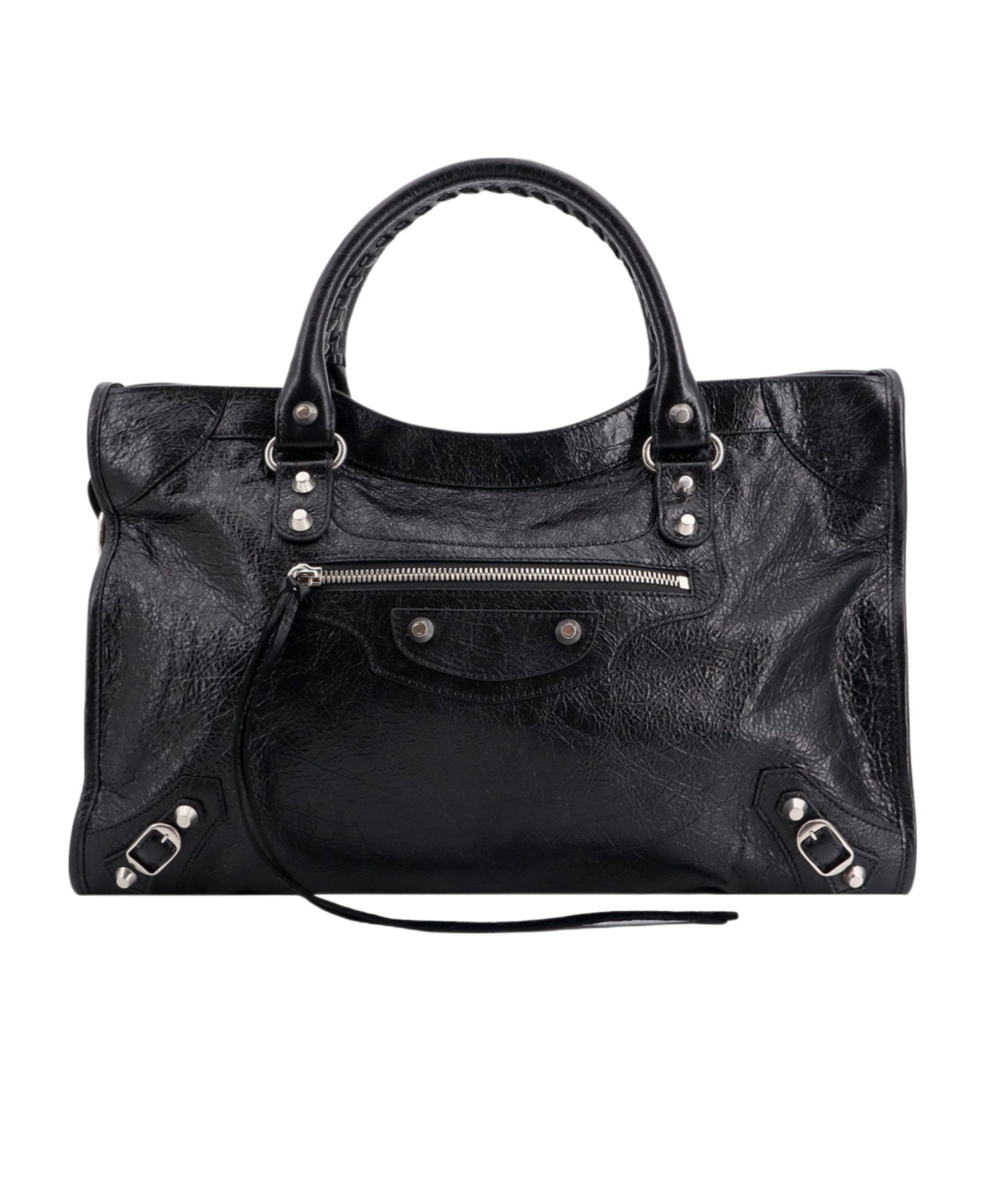 Balenciaga Le City Medium Textured-leather Tote In Black