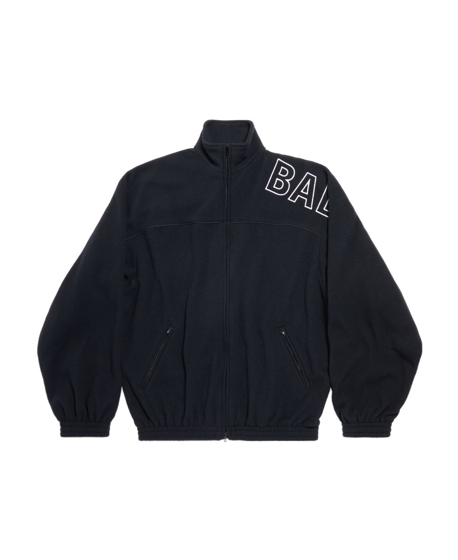 Balenciaga Logo-print Track Jacket In Black